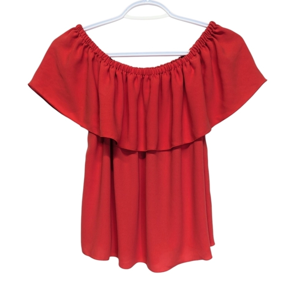 Aritzia Wilfred Promener Blouse Off the Shoulder Bright Red Size S